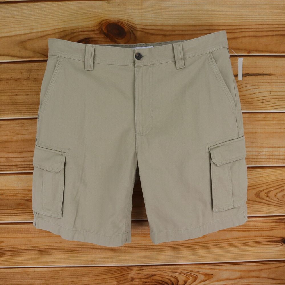 Amazon Essentials Cargo Shorts Mens Size 40 Brown 100%‎ Cotton Pockets NWT